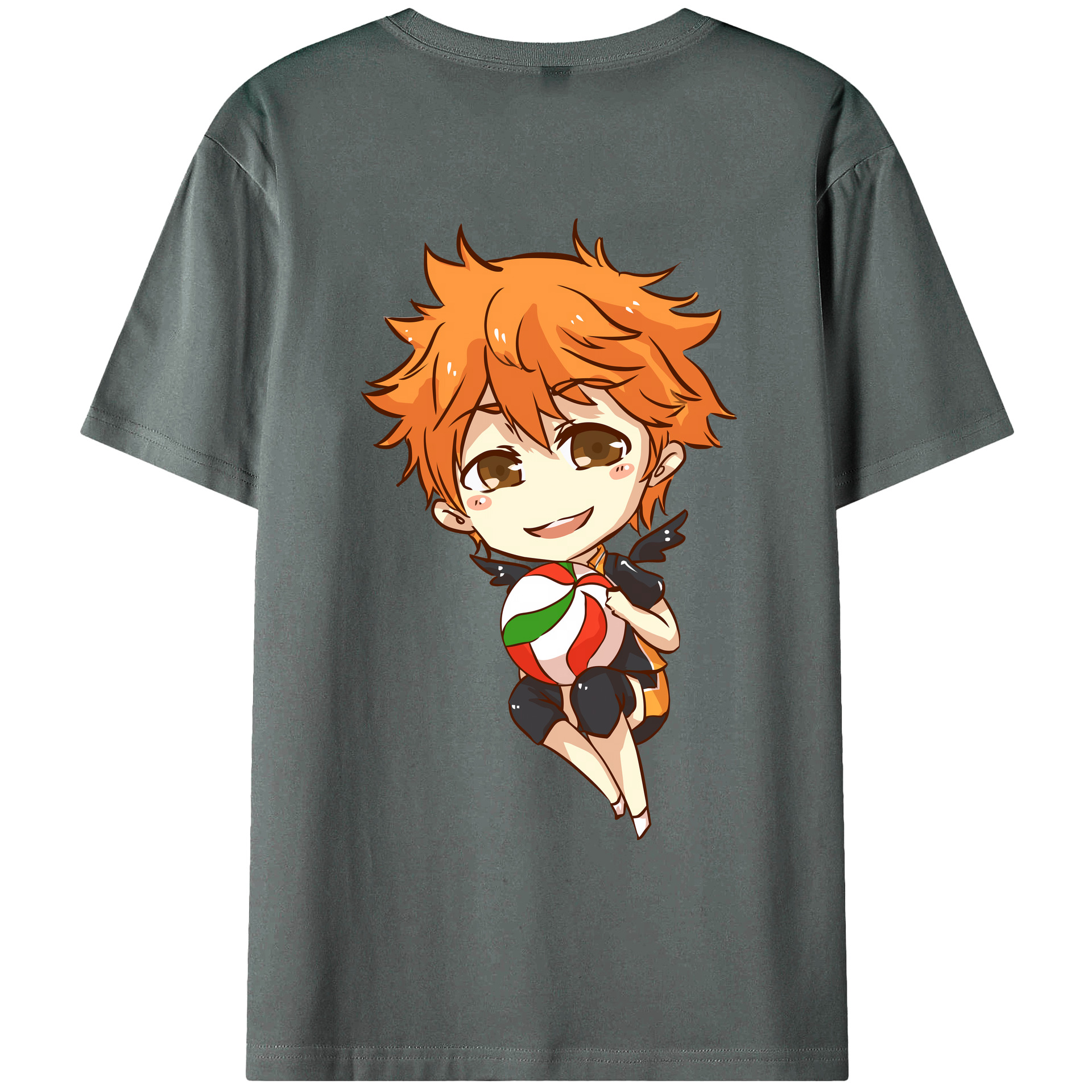 （画像用） ハイキュー!! Haikyu!! 綿100％ メンズ半袖Tシャツ（バックプリント） 通気性
